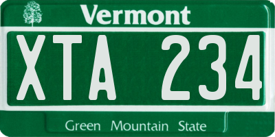 VT license plate XTA234