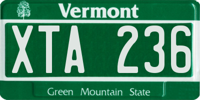 VT license plate XTA236