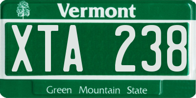 VT license plate XTA238