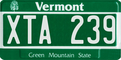 VT license plate XTA239