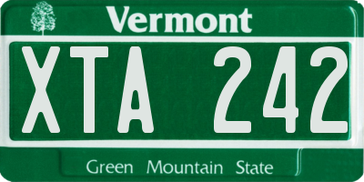VT license plate XTA242