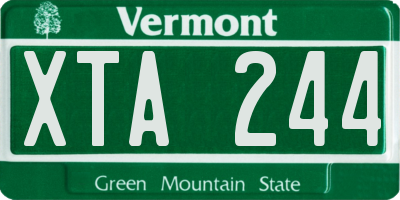 VT license plate XTA244