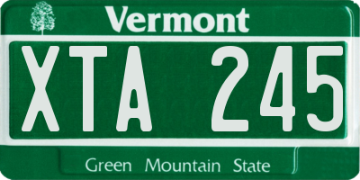 VT license plate XTA245