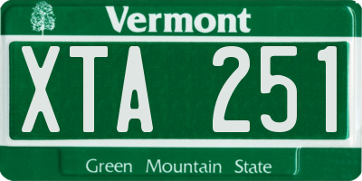 VT license plate XTA251