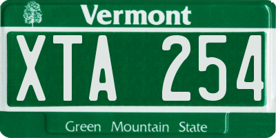 VT license plate XTA254