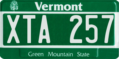 VT license plate XTA257