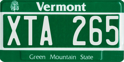 VT license plate XTA265
