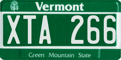 VT license plate XTA266