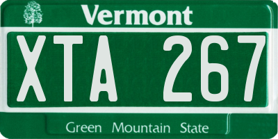 VT license plate XTA267