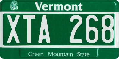 VT license plate XTA268