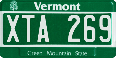 VT license plate XTA269