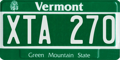 VT license plate XTA270