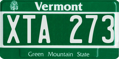VT license plate XTA273