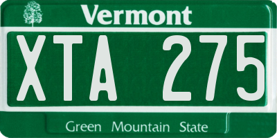 VT license plate XTA275