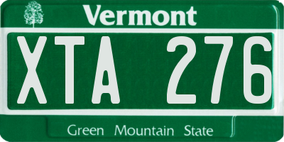VT license plate XTA276