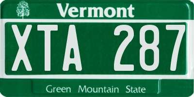 VT license plate XTA287