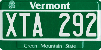 VT license plate XTA292