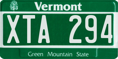 VT license plate XTA294