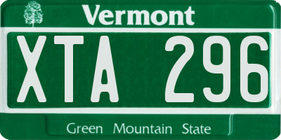 VT license plate XTA296