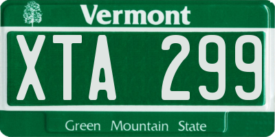 VT license plate XTA299