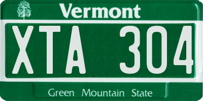 VT license plate XTA304