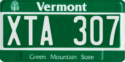 VT license plate XTA307