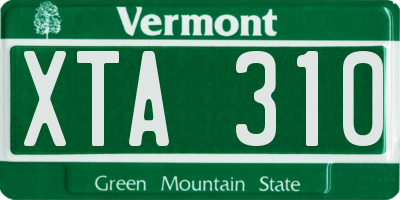 VT license plate XTA310