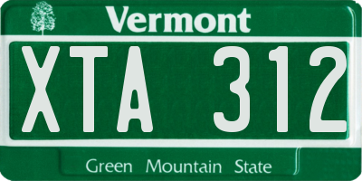 VT license plate XTA312