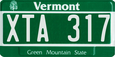 VT license plate XTA317