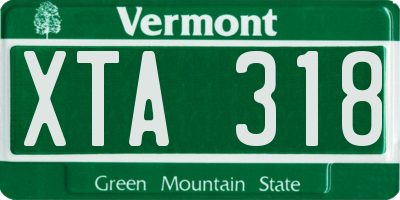 VT license plate XTA318