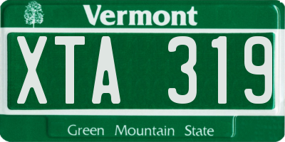 VT license plate XTA319