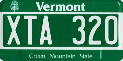 VT license plate XTA320