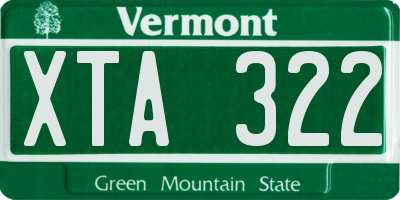 VT license plate XTA322