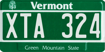 VT license plate XTA324