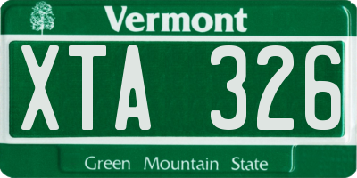 VT license plate XTA326