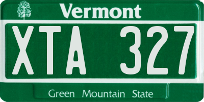 VT license plate XTA327