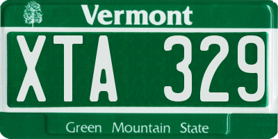 VT license plate XTA329