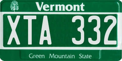 VT license plate XTA332