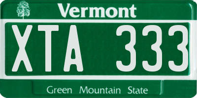VT license plate XTA333