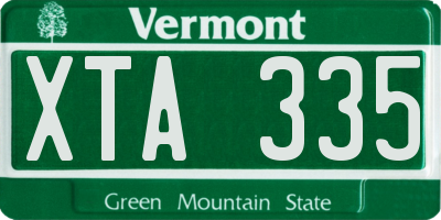 VT license plate XTA335