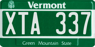 VT license plate XTA337