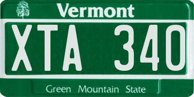 VT license plate XTA340