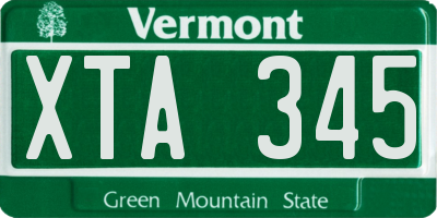 VT license plate XTA345