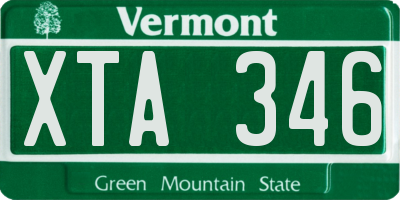 VT license plate XTA346