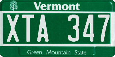 VT license plate XTA347