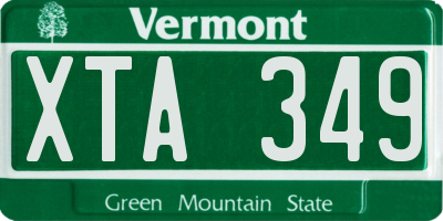 VT license plate XTA349