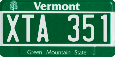 VT license plate XTA351