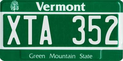 VT license plate XTA352