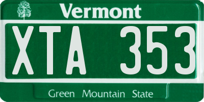 VT license plate XTA353