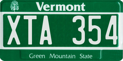 VT license plate XTA354